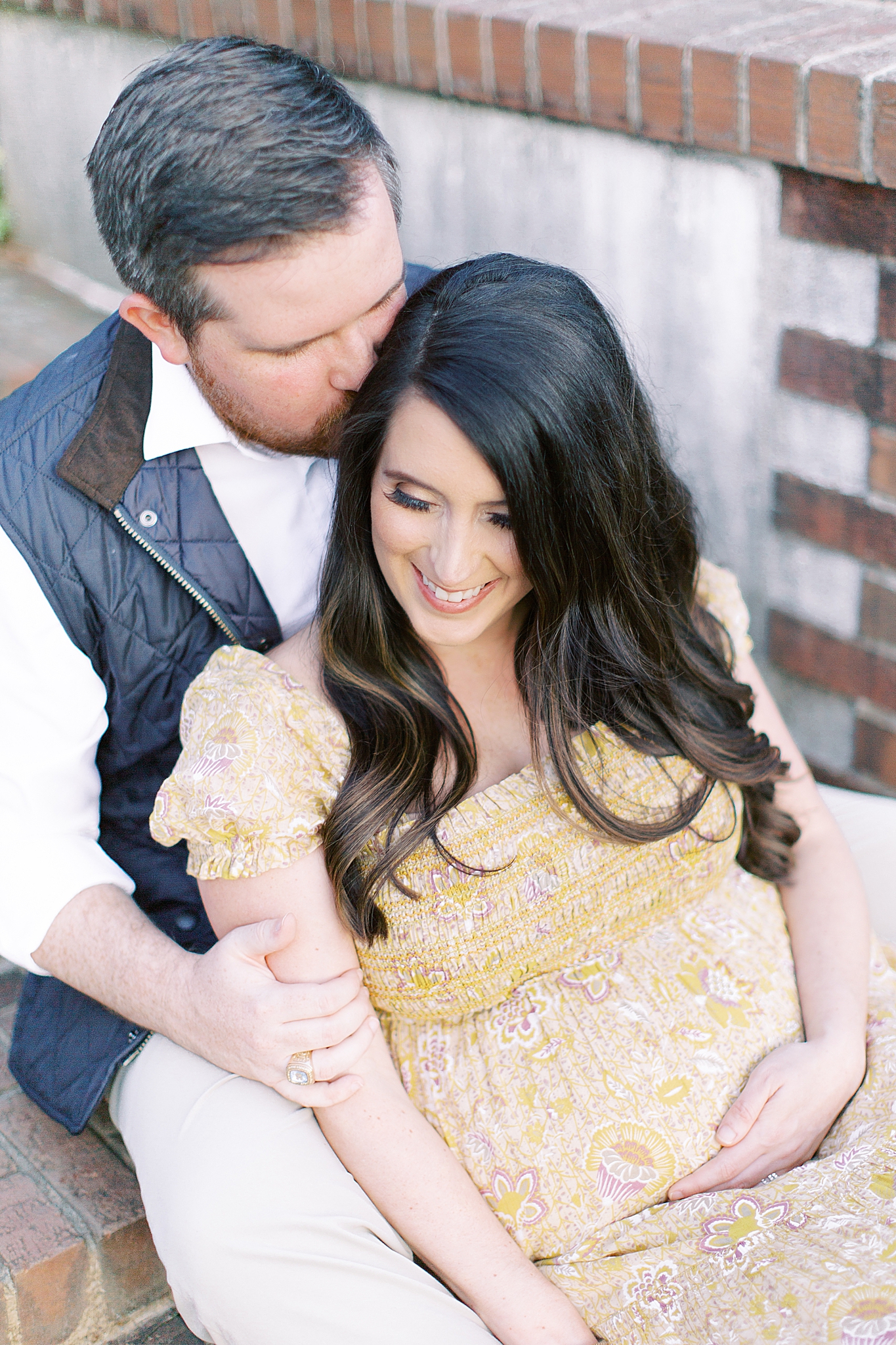 casual Reynolda Village maternity session in the fall