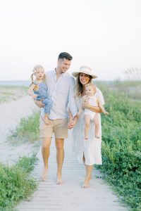 Sullivans Island family session with parents in neutral outfits