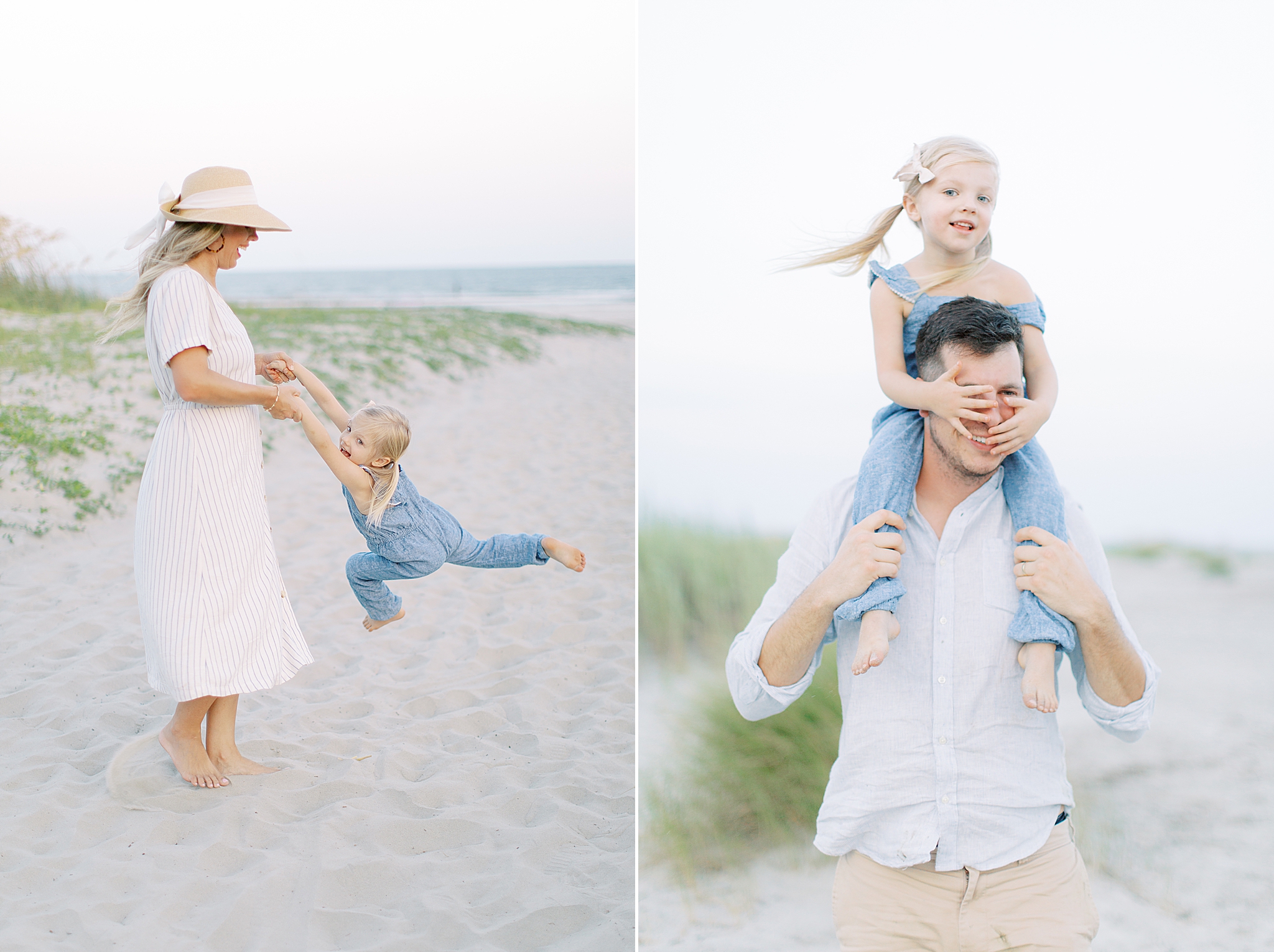 parents play with kids during SC family photos