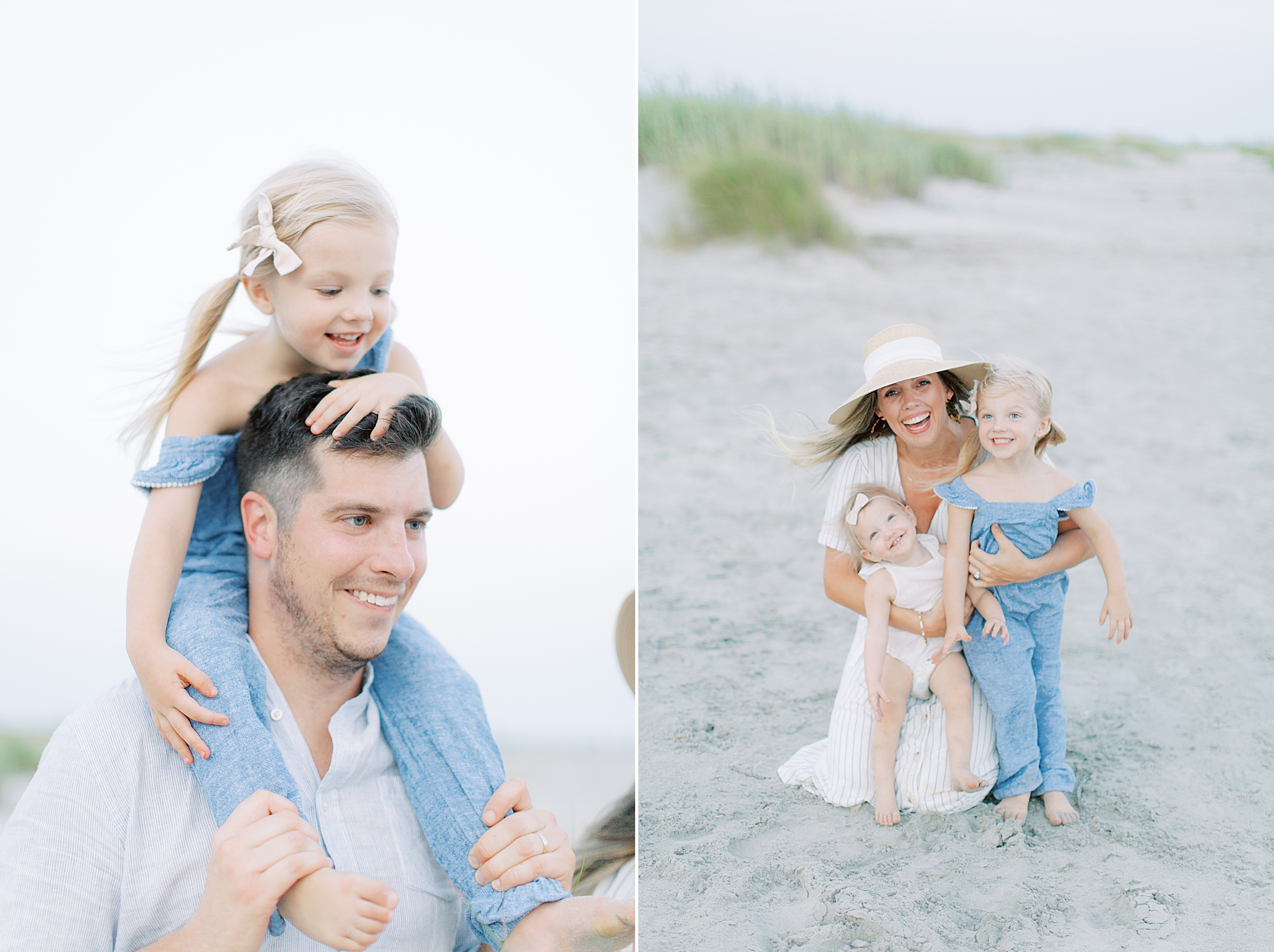 parents play with kids during Sullivans Island family session