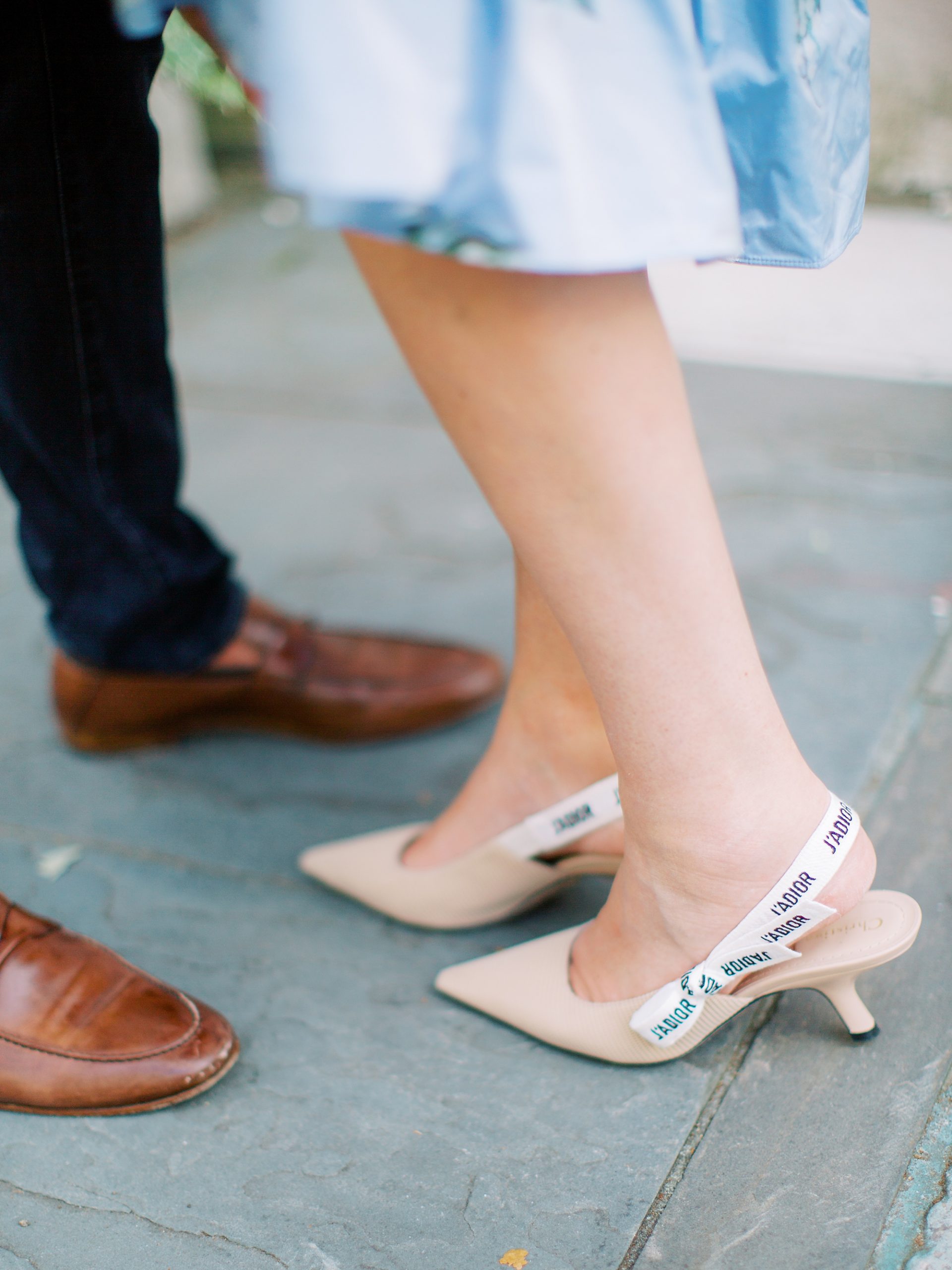 woman's strapped heels for Charleston vow renewal