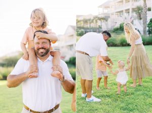 dad plays with kids during Isle of Palms family session