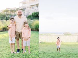 granddad and grandsons pose during Charleston family session