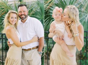 parents hug and mom kisses daughter during SC family photos