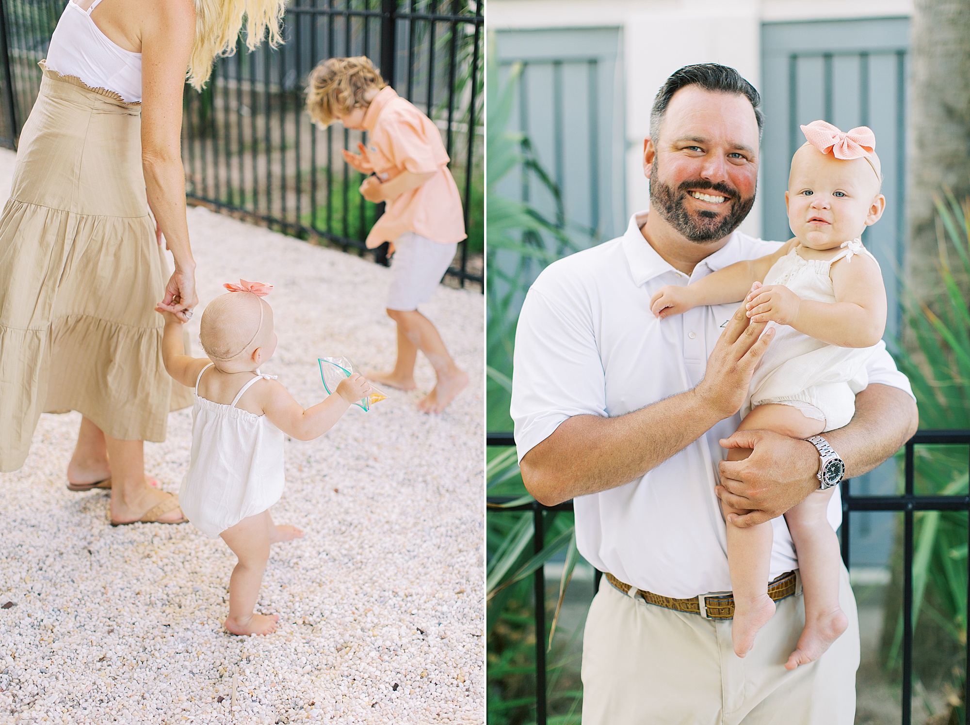 kids play during family photos in Charleston SC