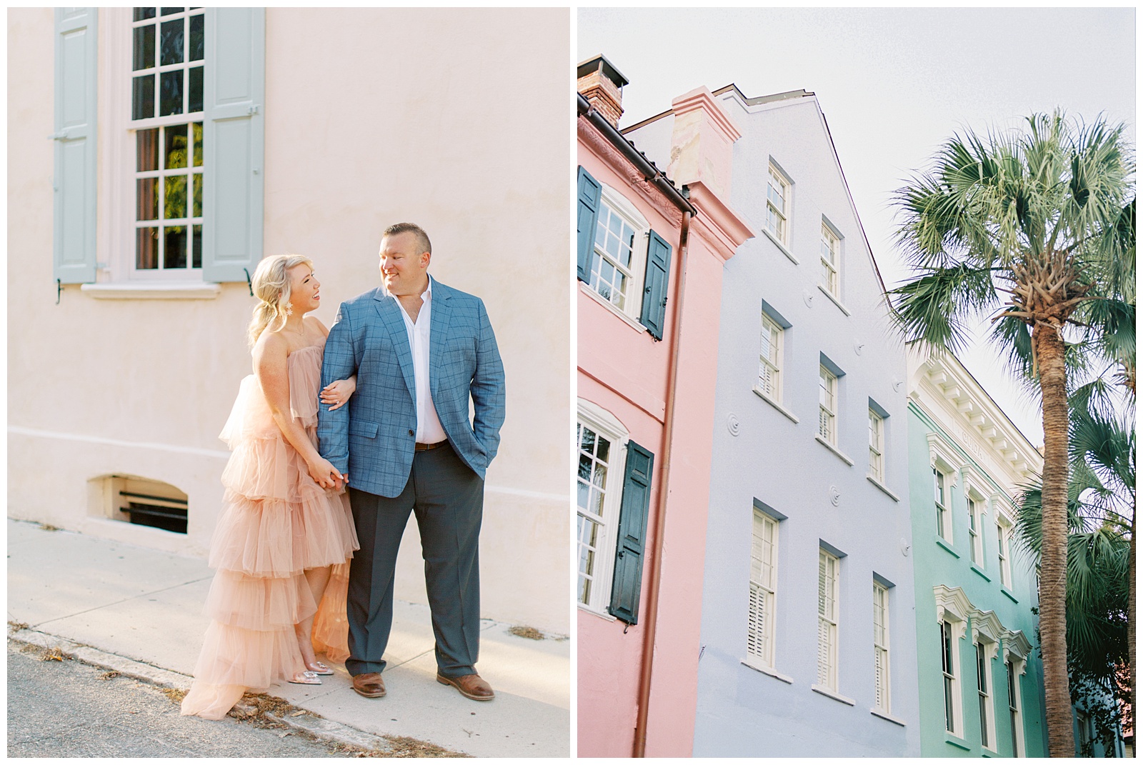 Downtown Charleston engagement session for chic couple