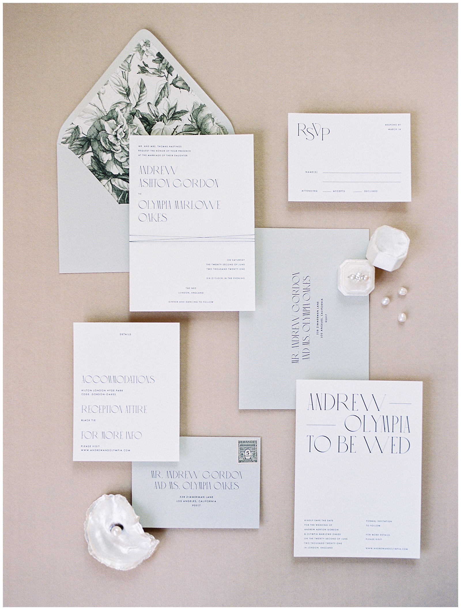 classic stationery for wedding by Isidore Augustine 