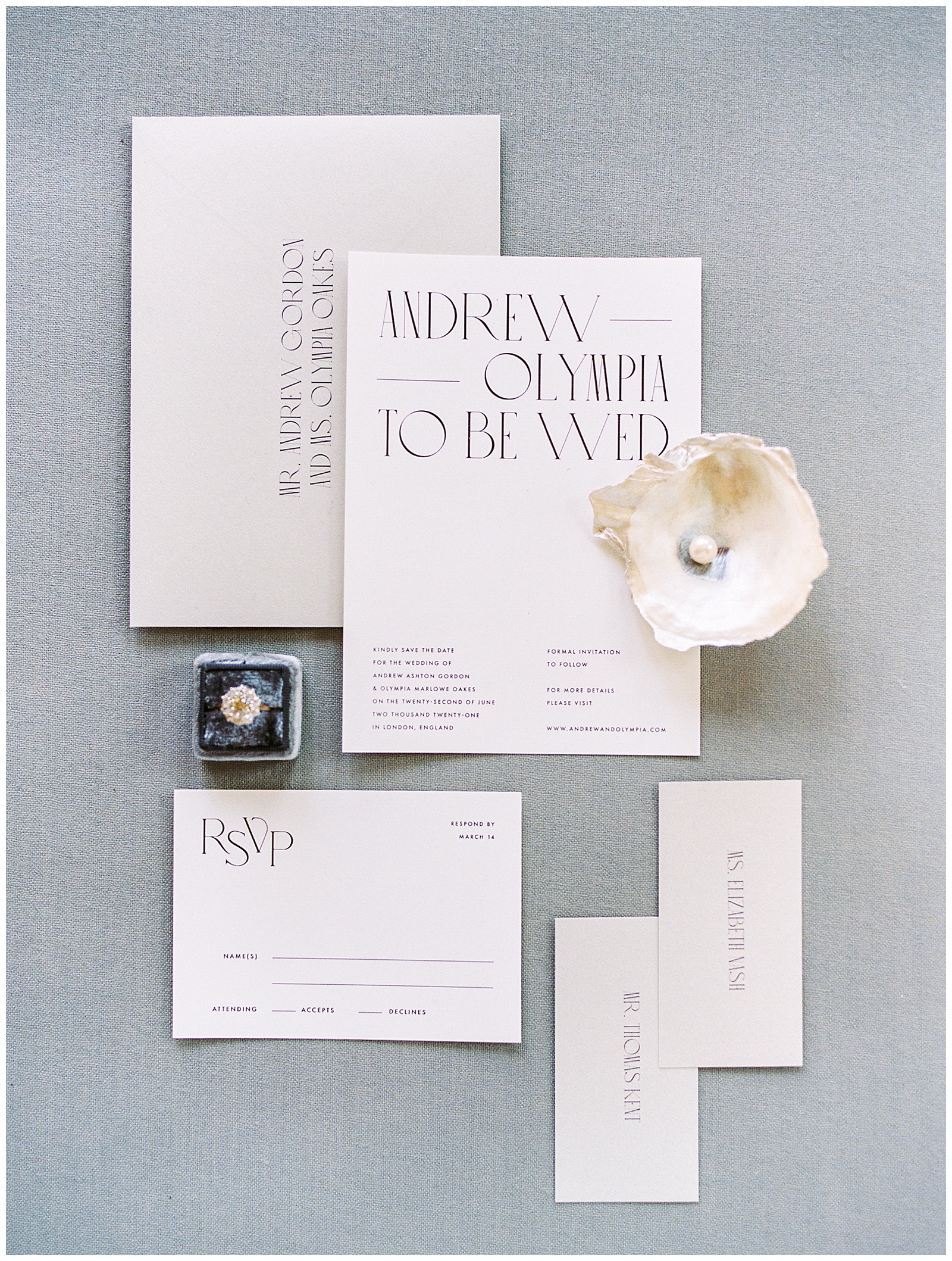 dramatic modern invitation suite by Isidore Augustine