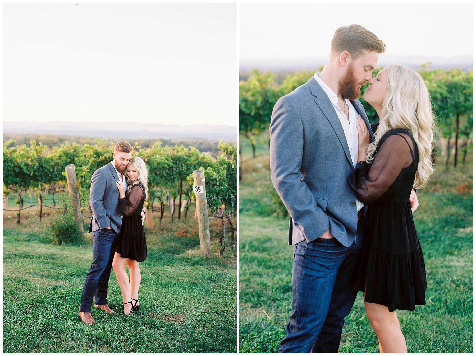 bride and groom stand together along vines at Raffaldini Vineyards