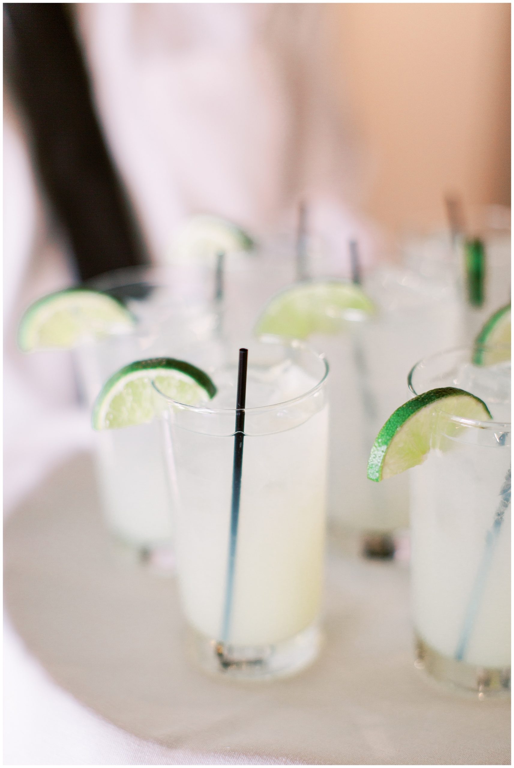 signature drinks with lime wedge for NC reception 