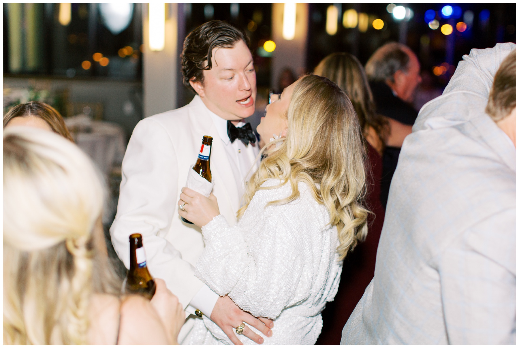 bride and groom dance during reception at The Terrace at Cedar Hill
