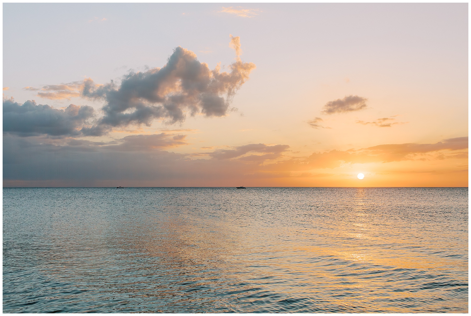 sunset on water in Naples Florida 