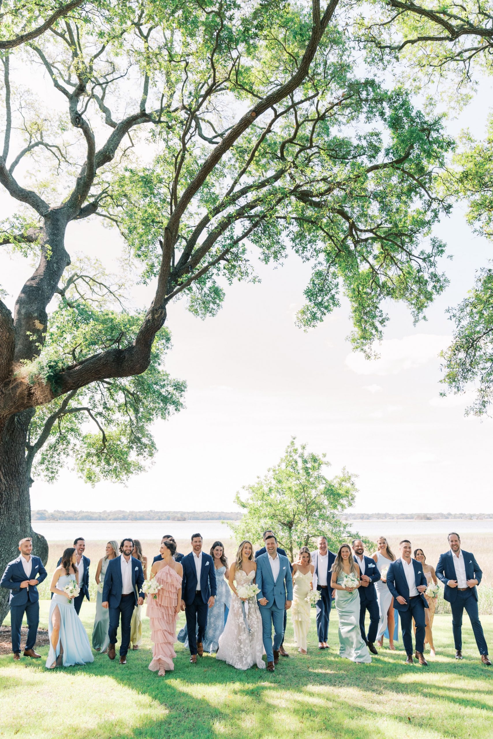 wedding party portraits from Italian-Inspired Celebration at Lowndes Grove