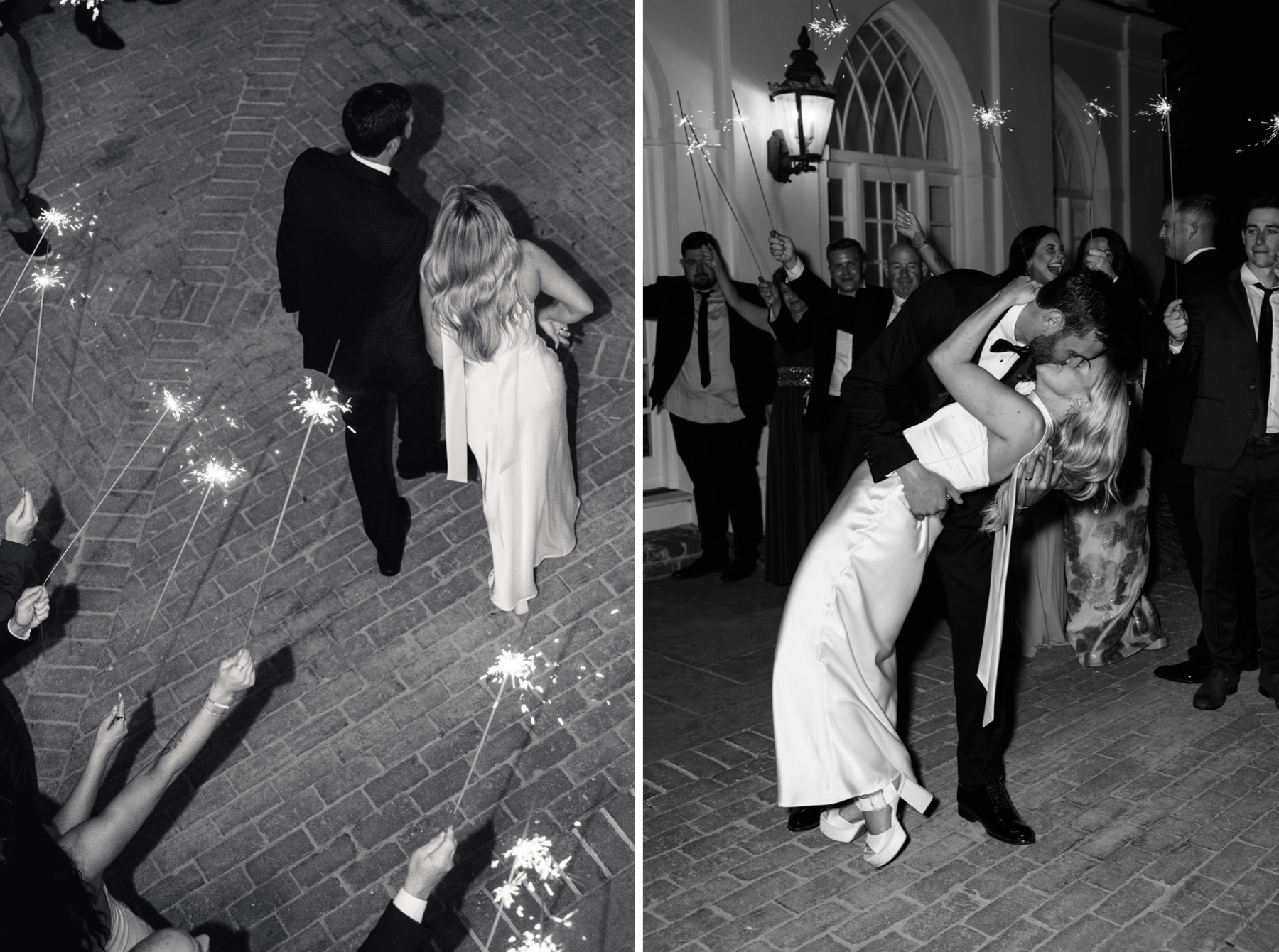 romantic sparkler wedding exit 