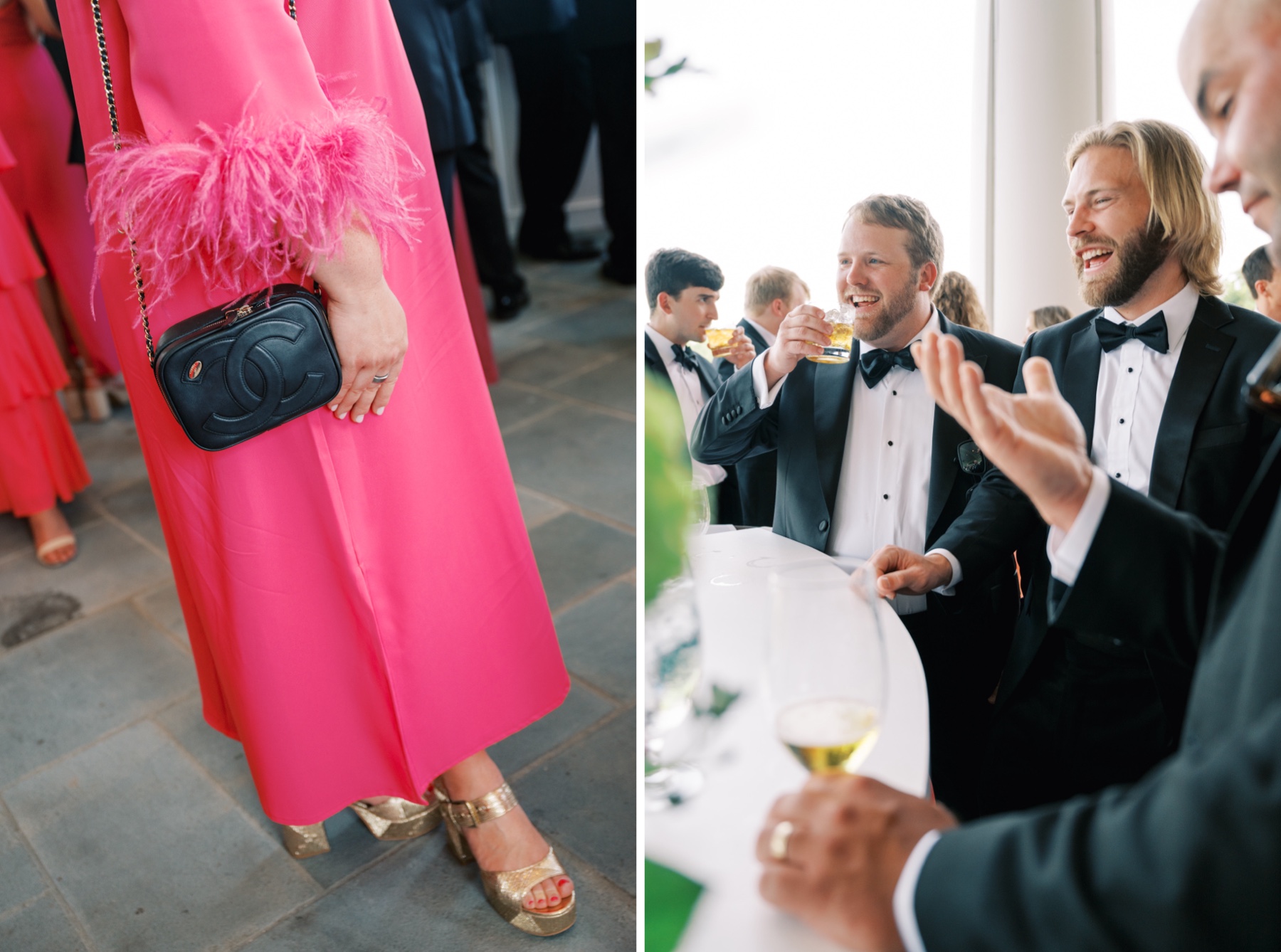 A Pink “Black Tie Frat Party” Wedding at Myers Park Country Club