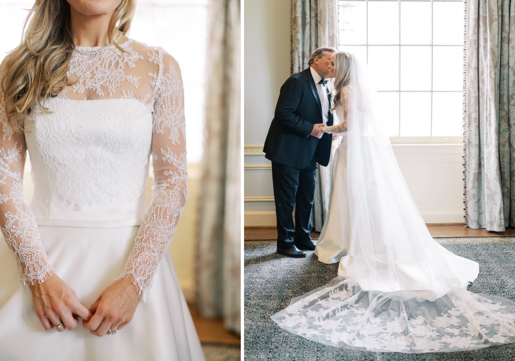 Bride's first look with father