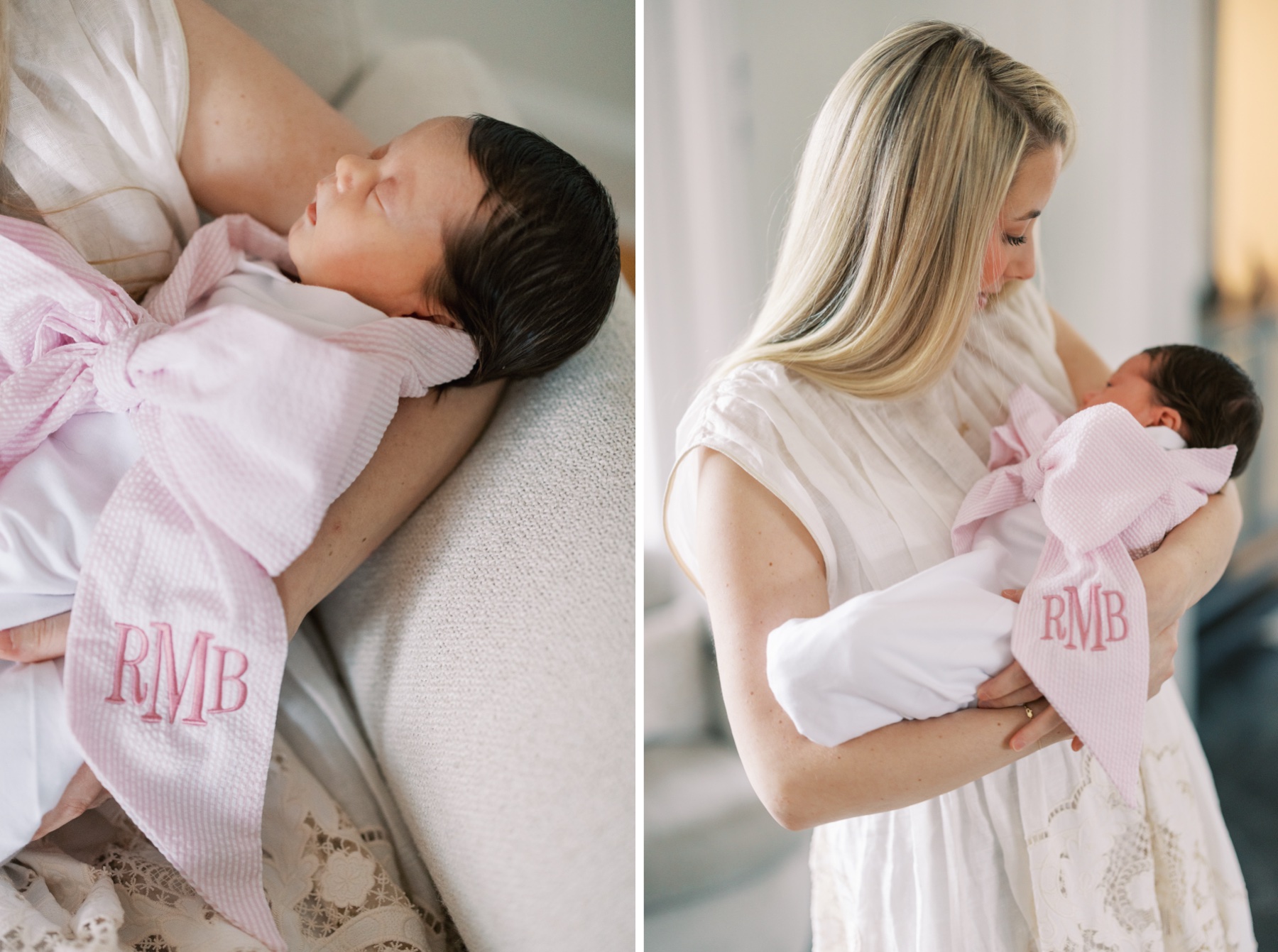 mother holds her new baby girl