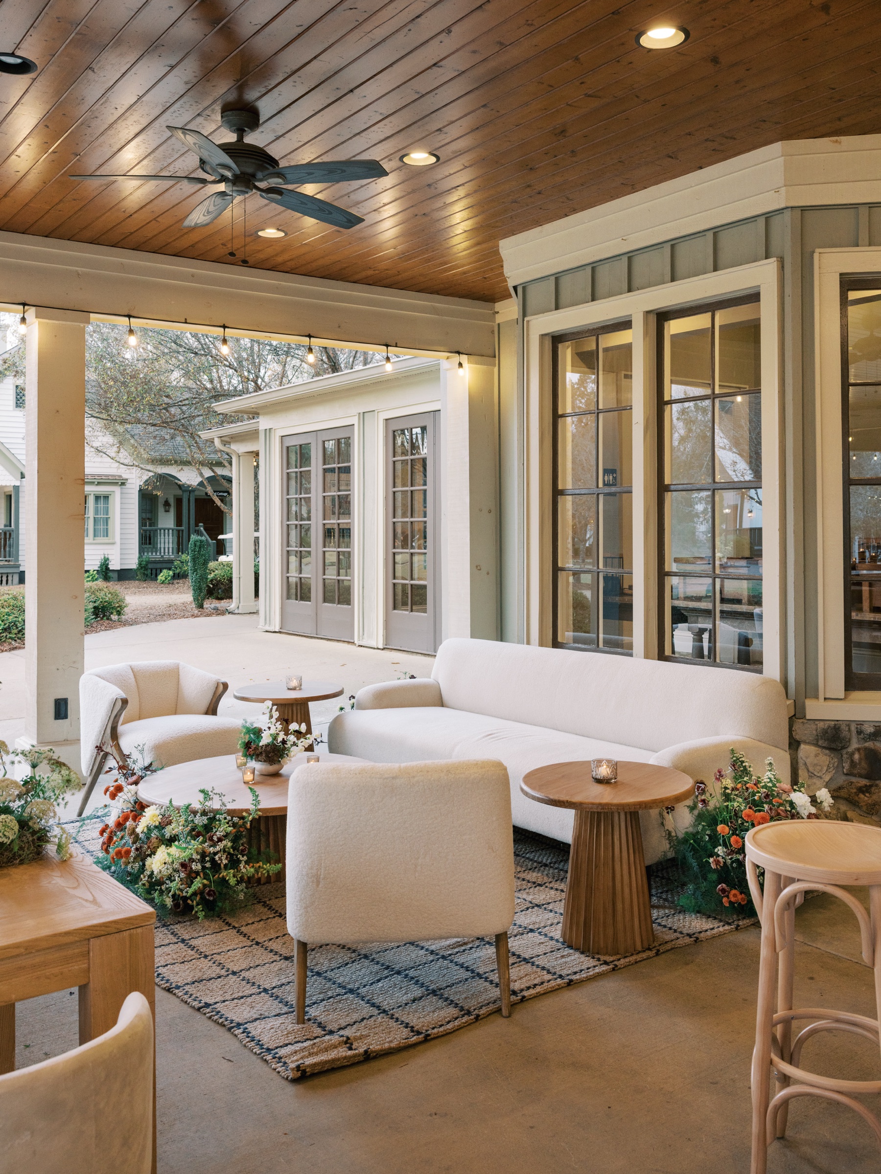 Gorgeous interior photo of Saylor Hall sitting area that is open air