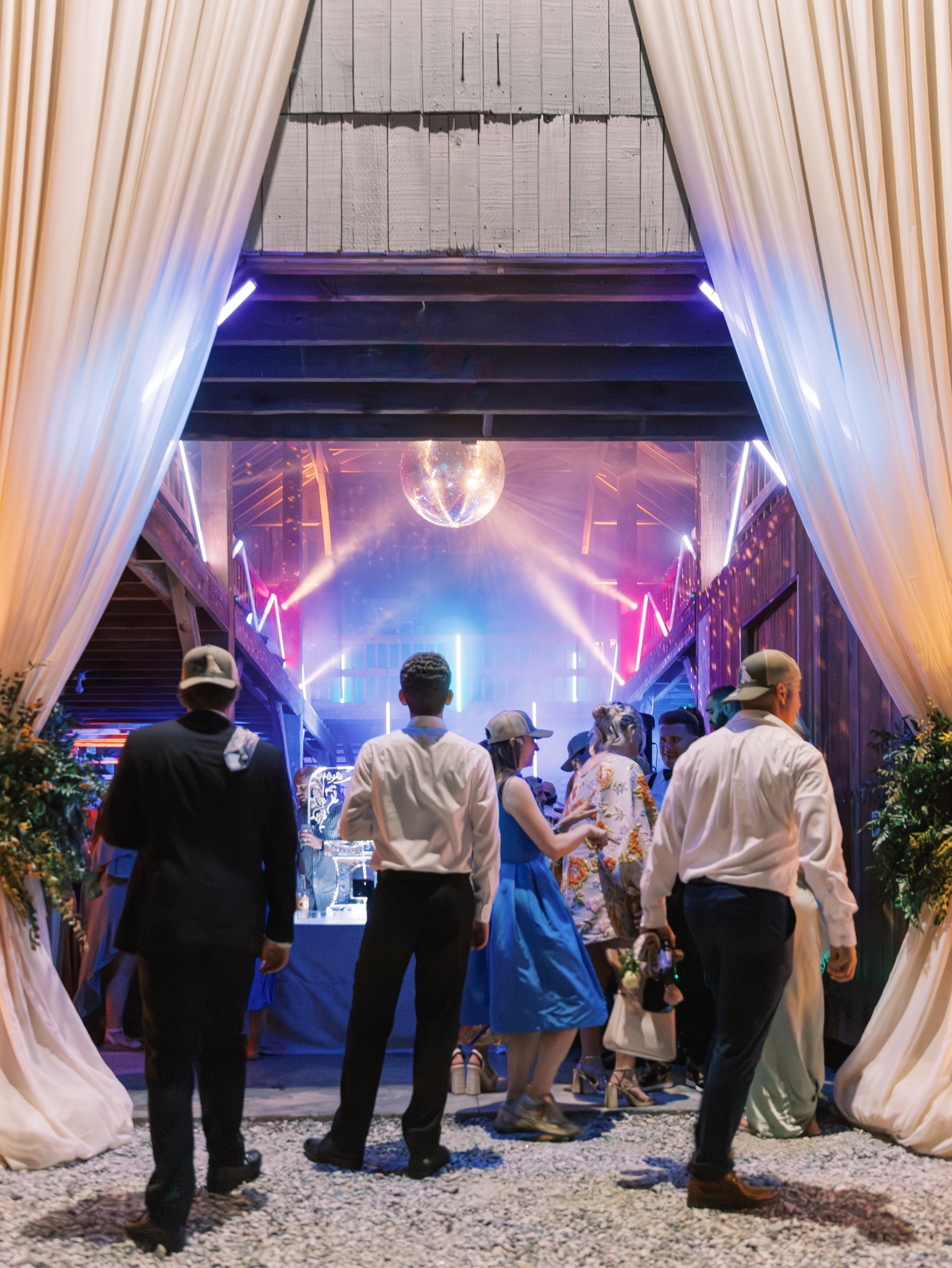 after party at barn on family farm wedding