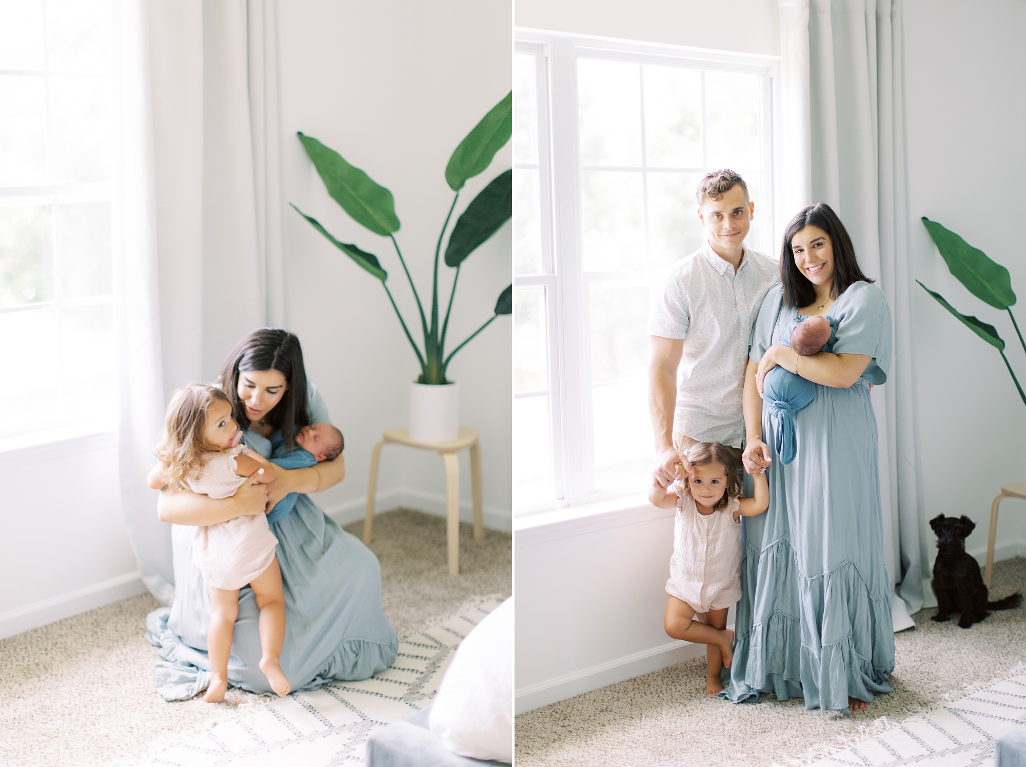 Charlotte lifestyle newborn session for baby boy with big sister