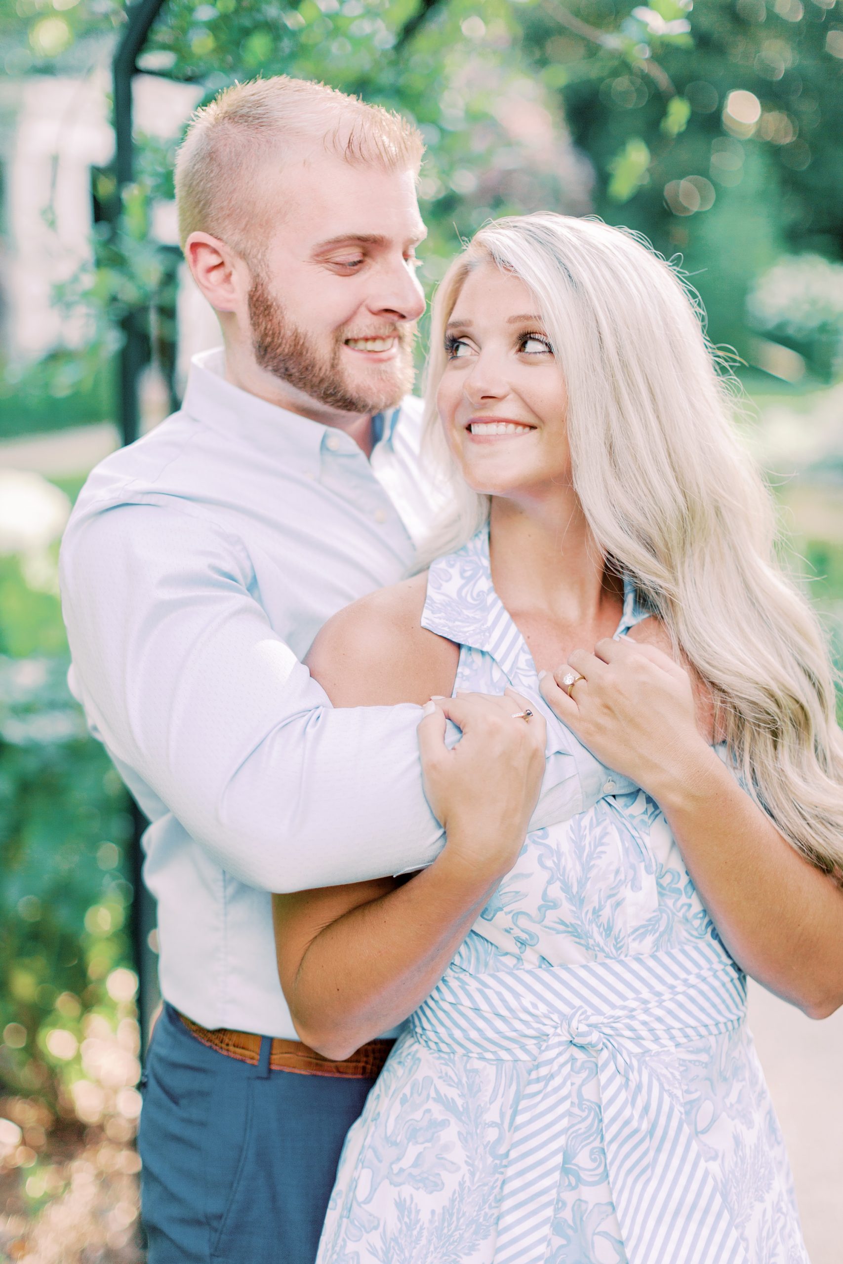 springtime engagement photos in Charlotte NC