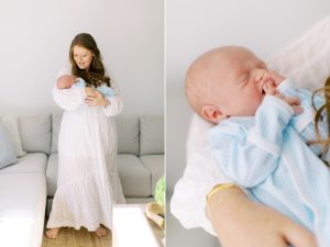 newborn portraits at home with Charlotte newborn photographer Demi Mabry