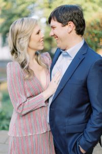 McGill Rose Garden Anniversary Session portraits for married couple in navy suit and pink dress