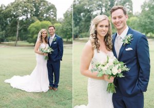 bride and groom pose together during South Carolina wedding photos