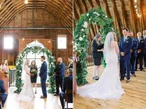 South Carolina wedding ceremony in loft of barn