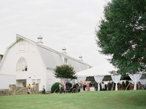 The Dairy Barn wedding reception outdoors under tent