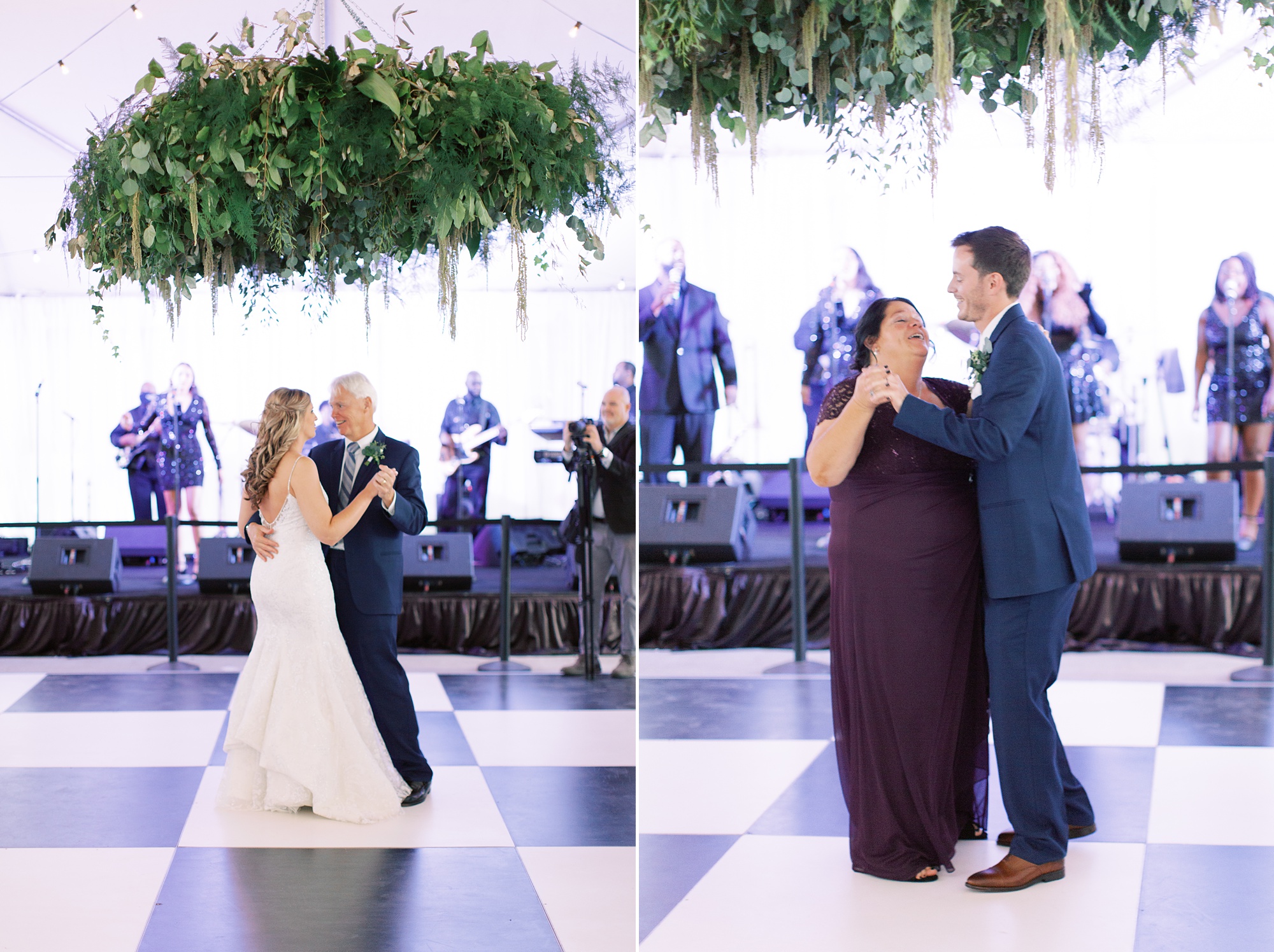 parent dances during wedding reception at The Dairy Barn