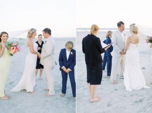 beach wedding for Charleston couple and family