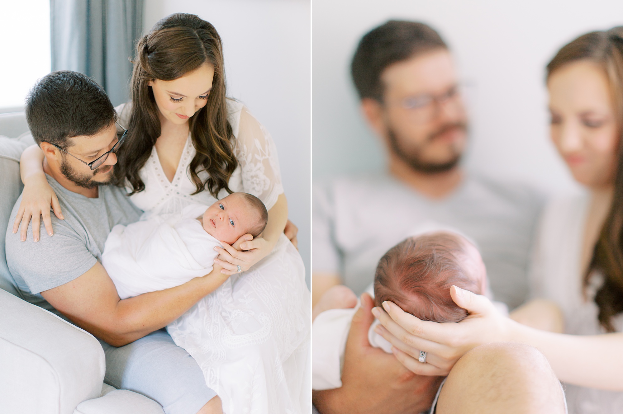 newborn portraits in baby boy's nursery
