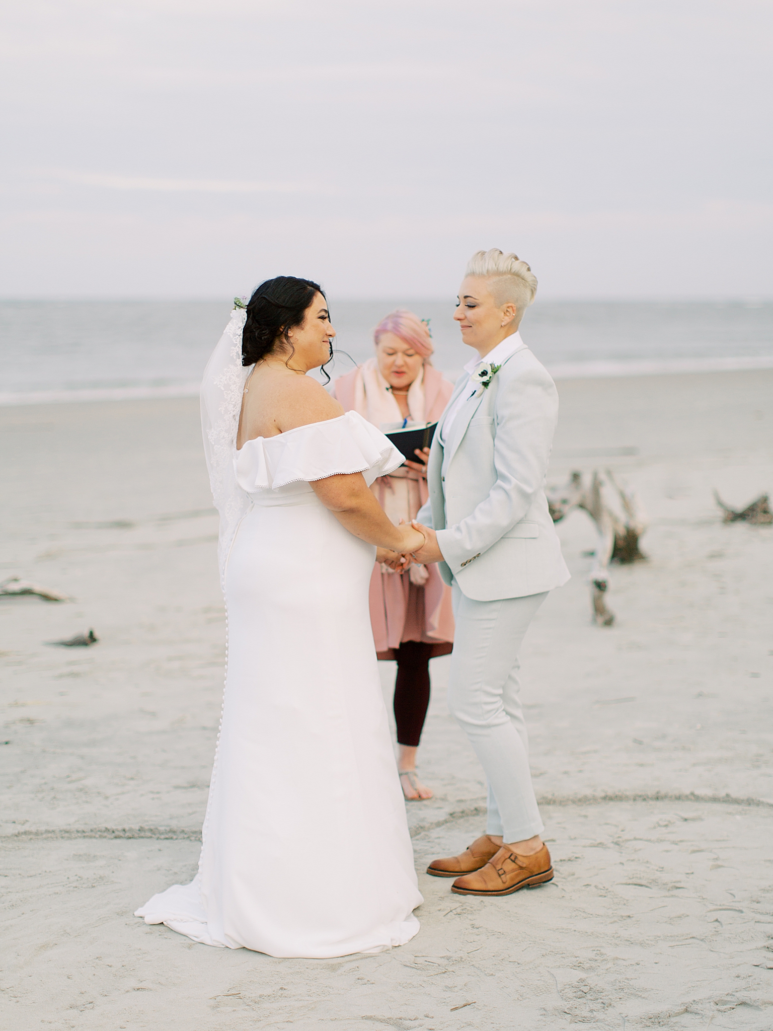 intimate Charleston Microwedding ceremony on the beach