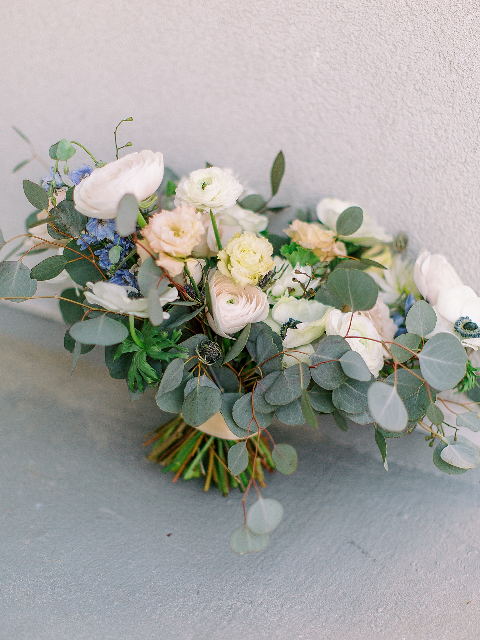 bride's pastel bouquet for Charleston microwedding on the beach