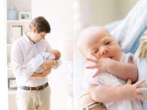 at home lifestyle newborn portraits with dad