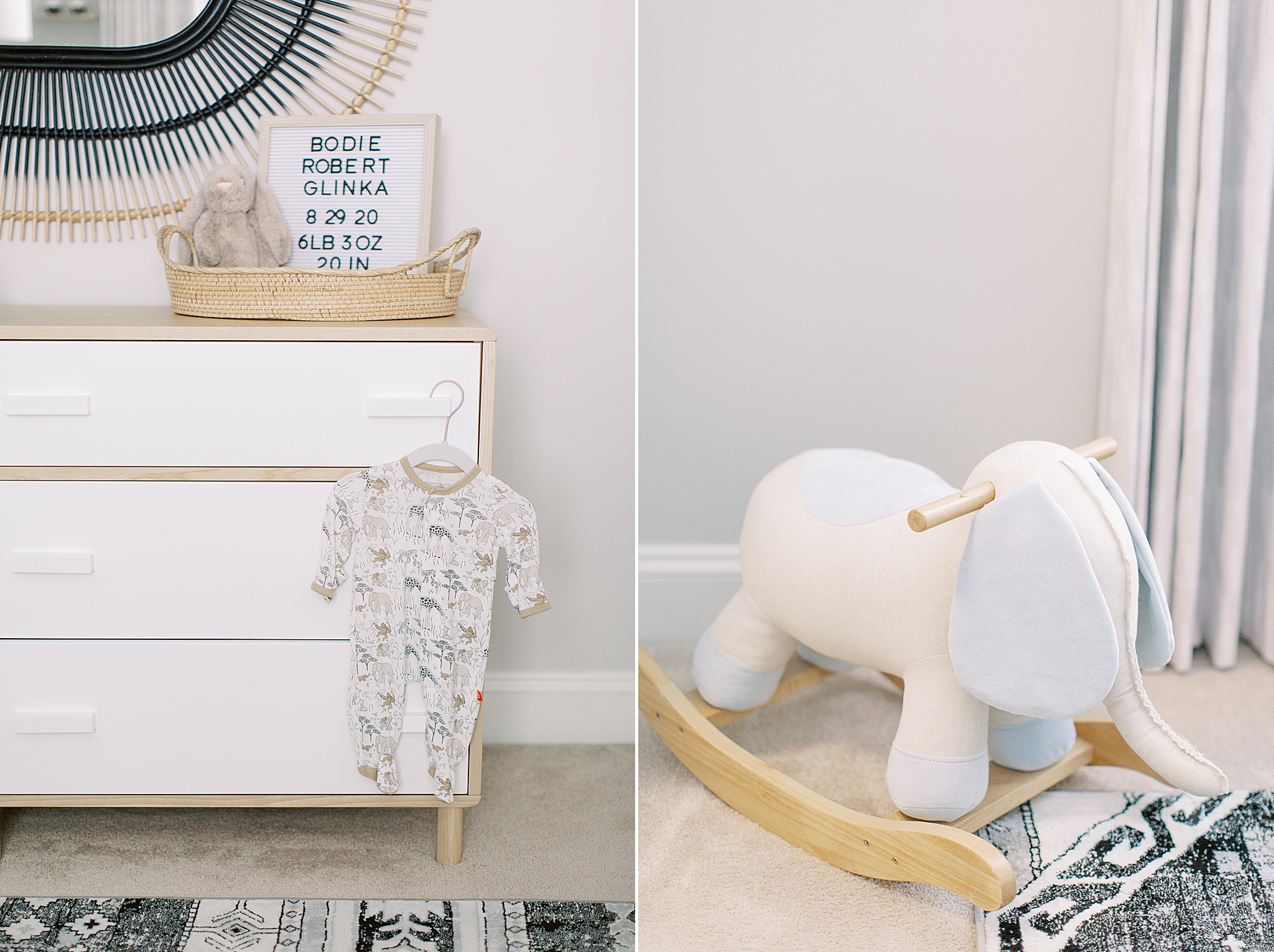 nursery with white and gold details designed by Crandall Haus