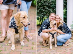 engagement photos with custom Saints jerseys for engaged couple