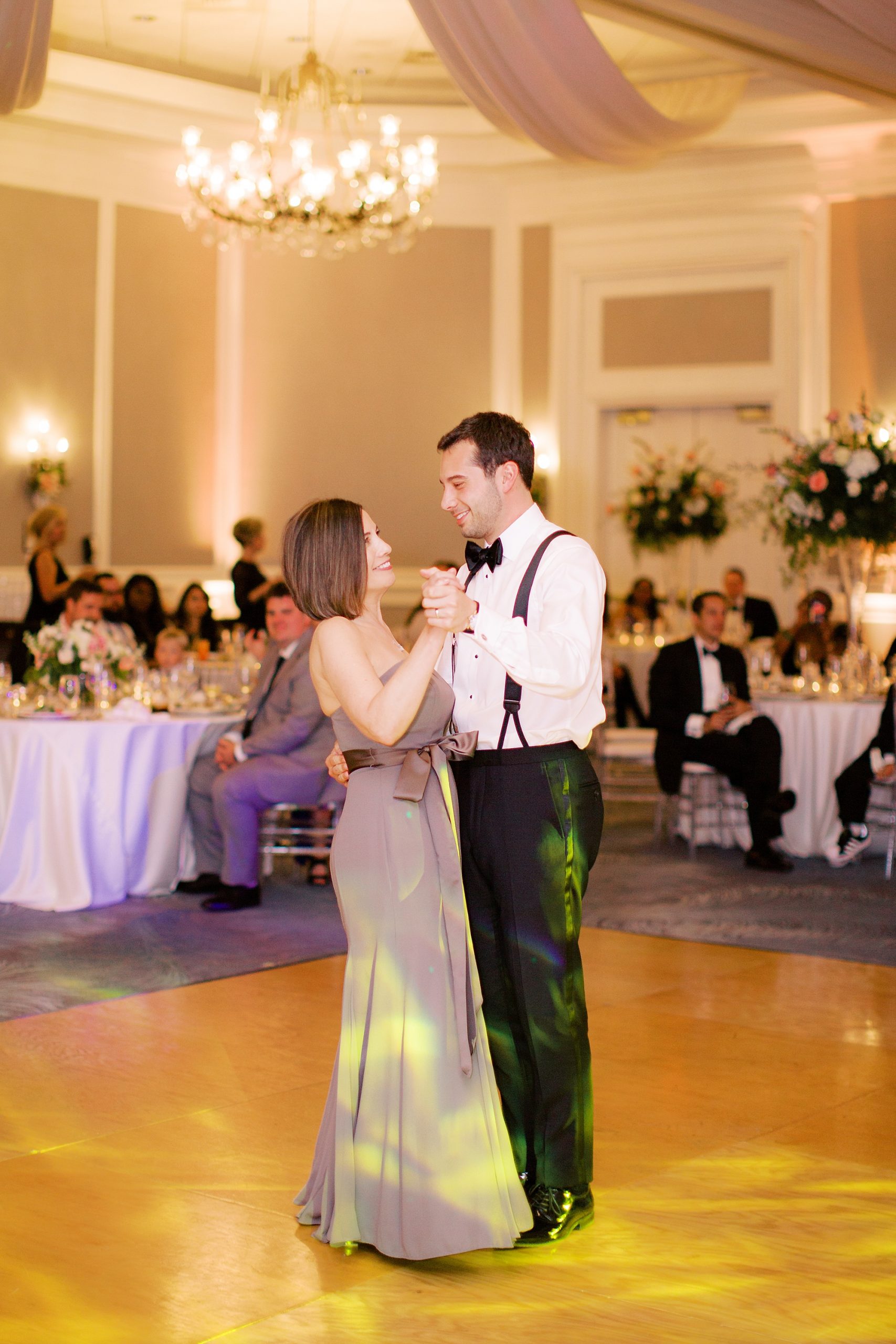 son and mother dance during NC wedding reception