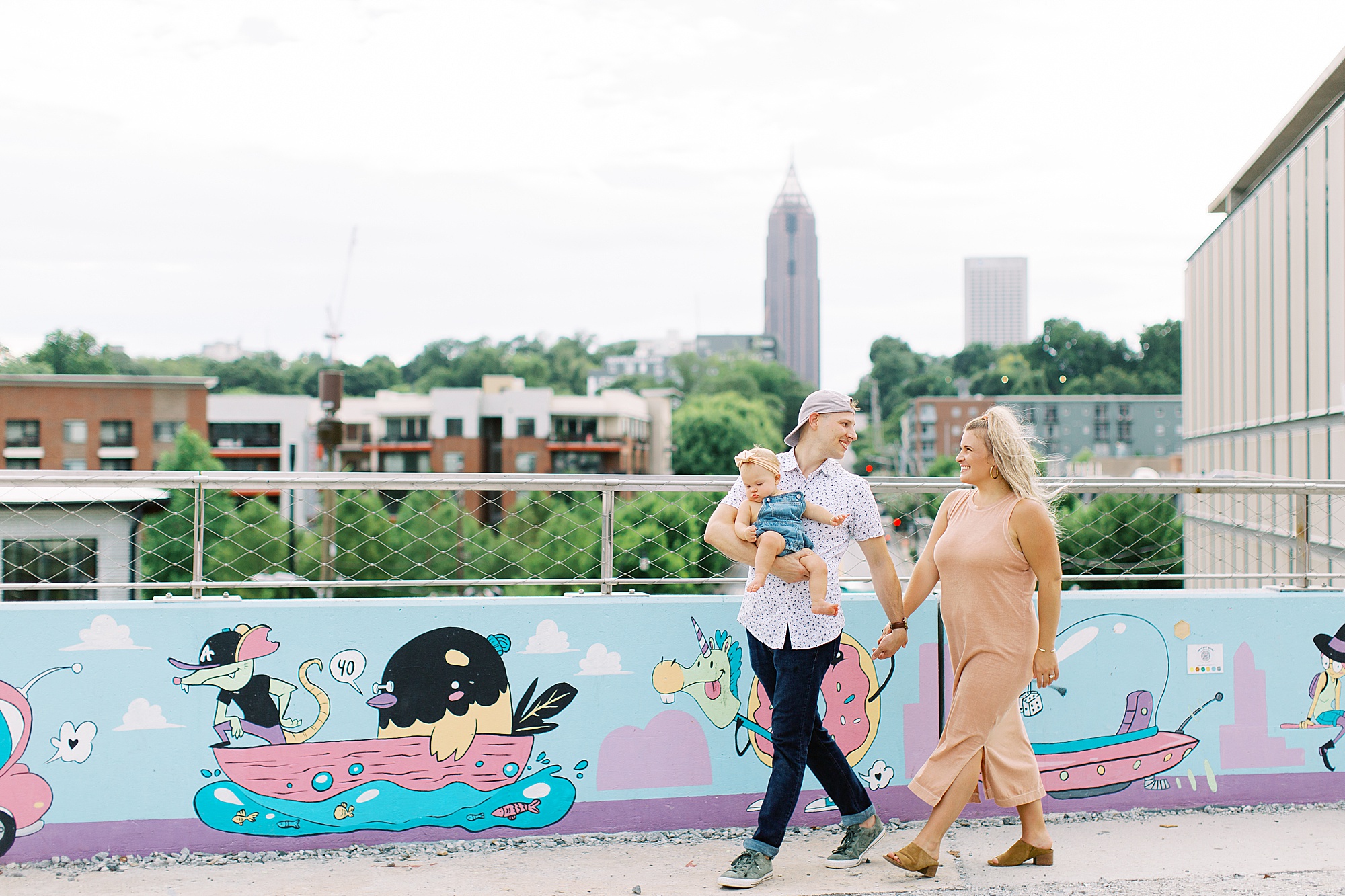 Ponce City Market family session on rooftop