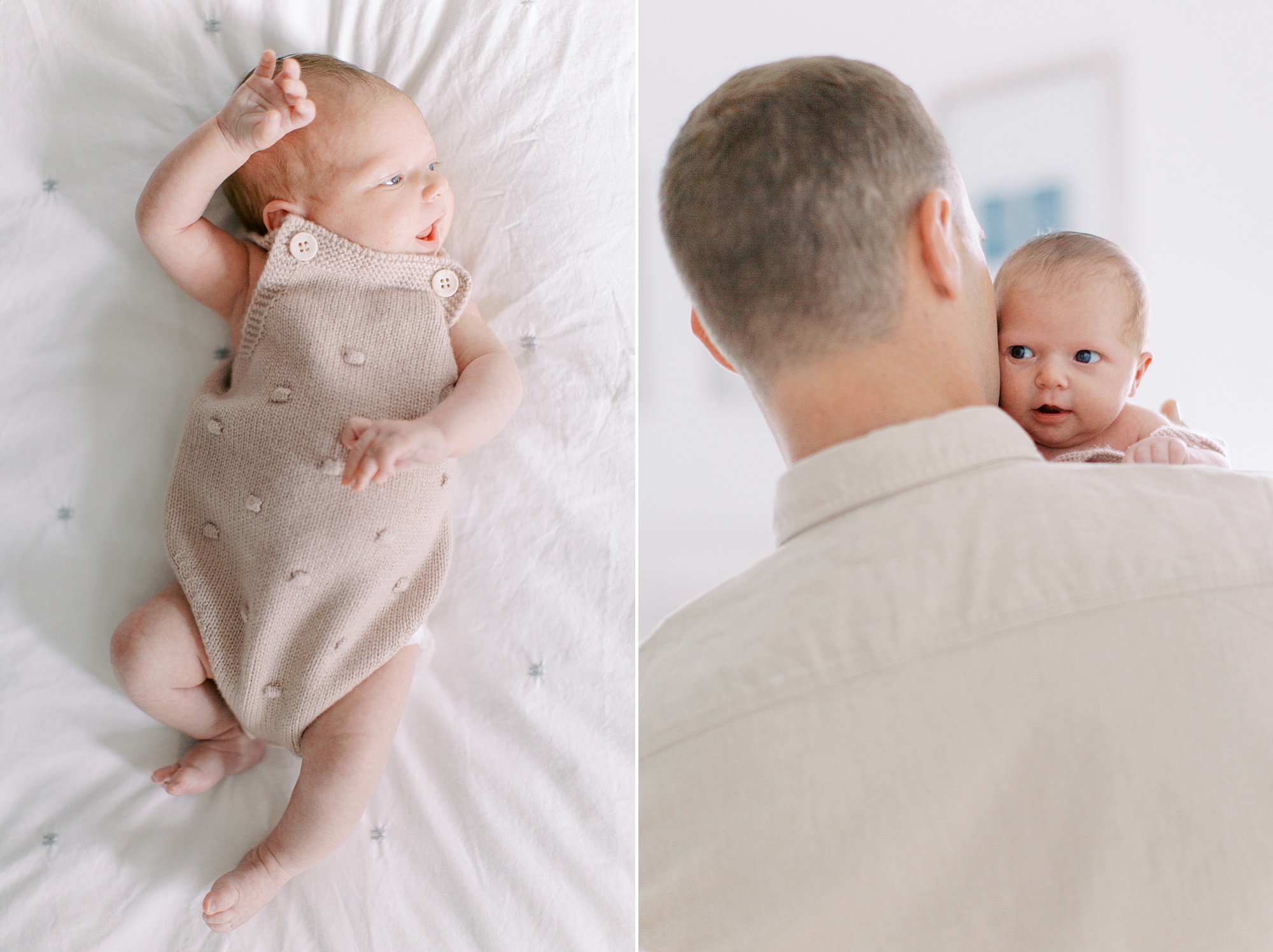 dad snuggles daughter in nursery during Charlotte newborn session