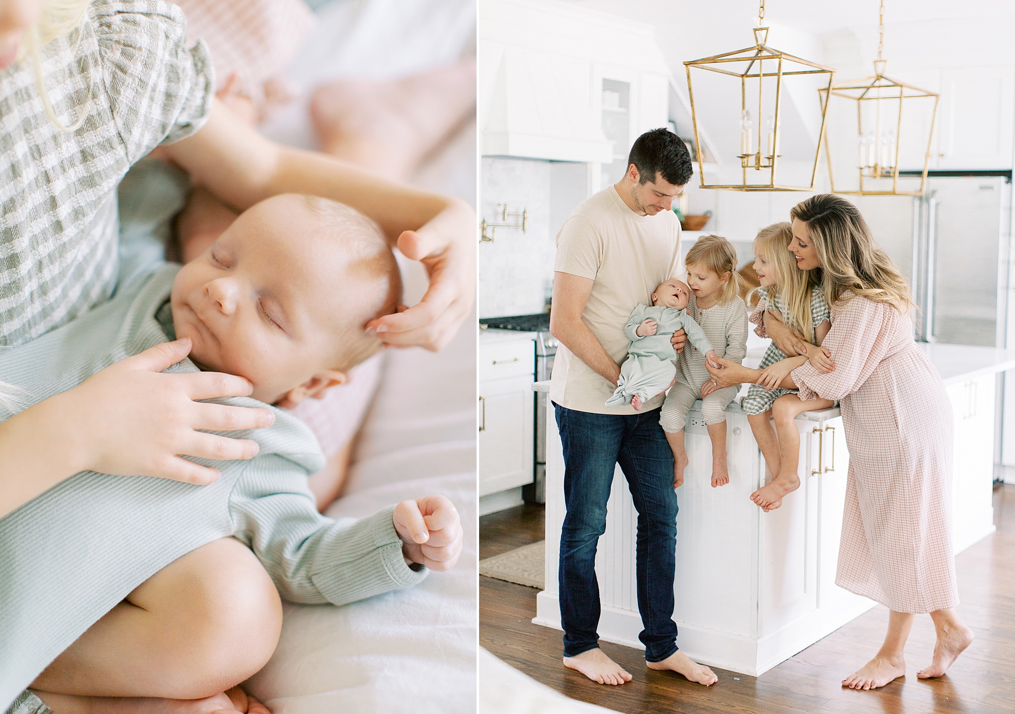 lifestyle family photos for parents with two daughters and son