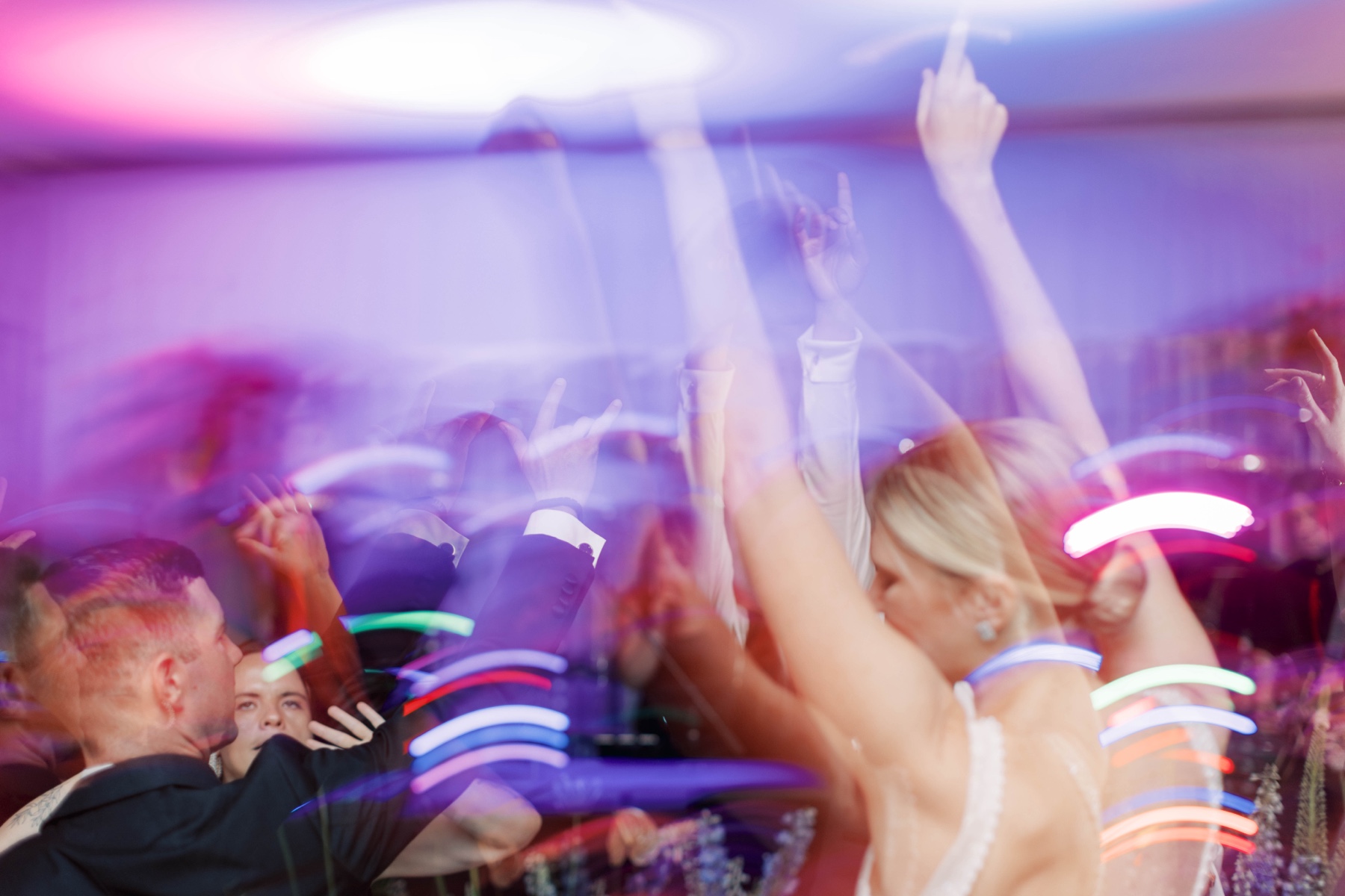 wedding guests dance during Duke Mansion wedding reception 